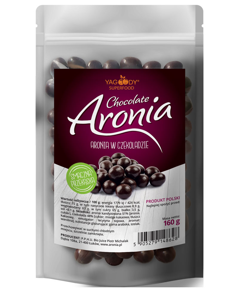 Organic Dried Aronia Berries in Chocolate